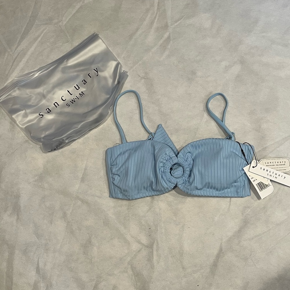 NWT SANCTUARY CLOTHING Light Blue Bikini Top Sz M